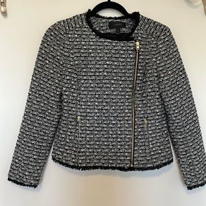 J. Crew Black and White Tweed Blazer